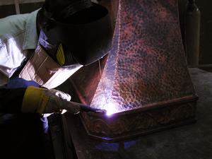 Tig welding copper range hood